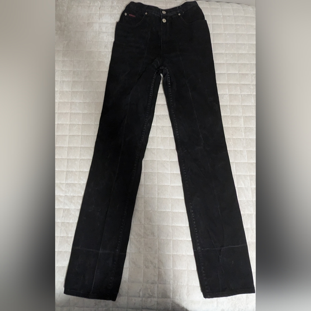 Vintage Lawman Black Denim High-1 Waisted Western Jeans Size 9